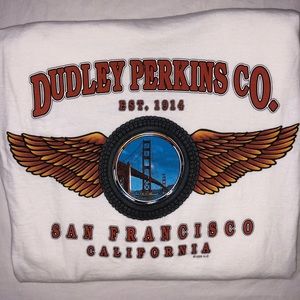 Harley-Davidson White Long Sleeve Tee with Orange and Blue Graphics